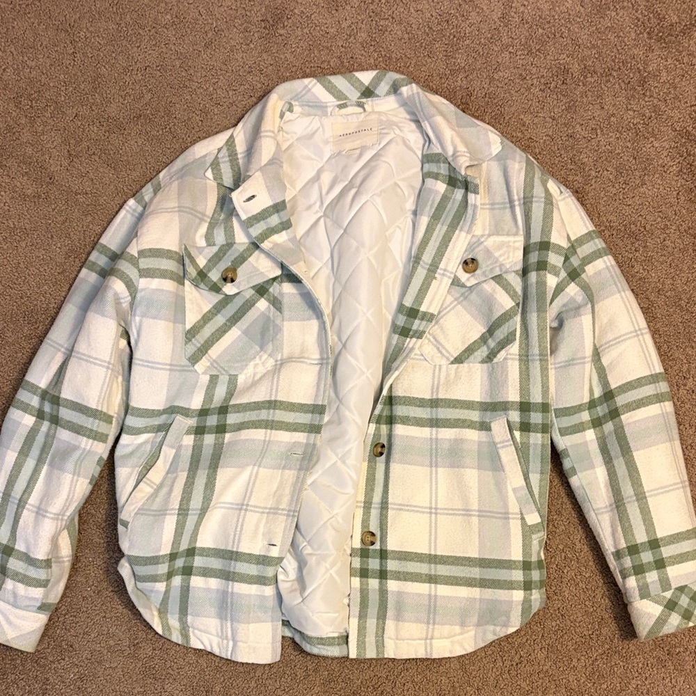 Aeropostale White and Green Jacket